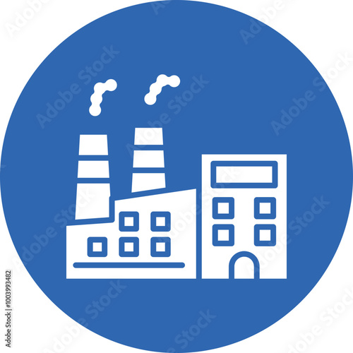 Factory glyph circle icon