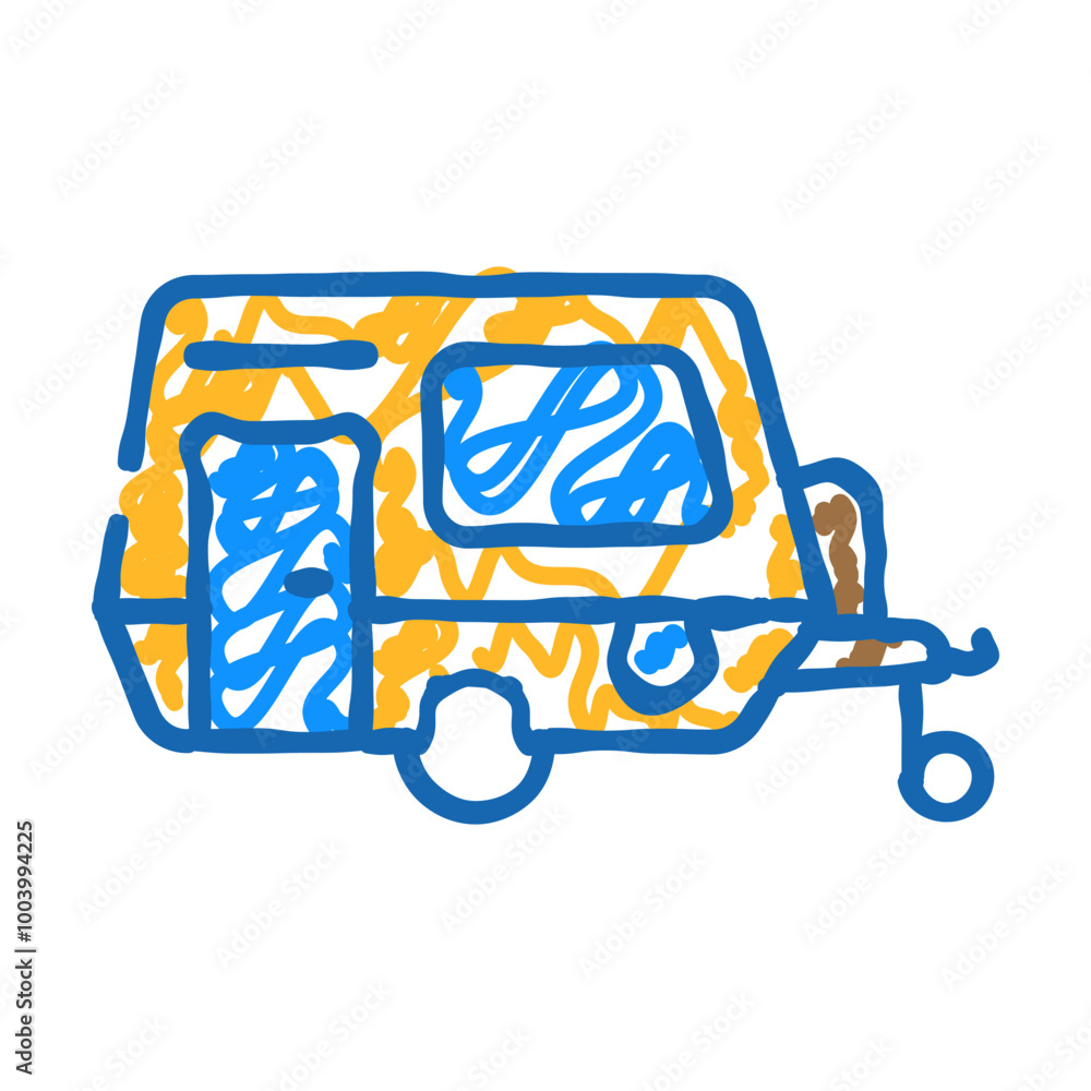 trailer camping doodle icon sketch vector. trailer camping sign. isolated symbol illustration trailer camping doodle icon sketch vector. trailer camping sign. isolated symbol illustration