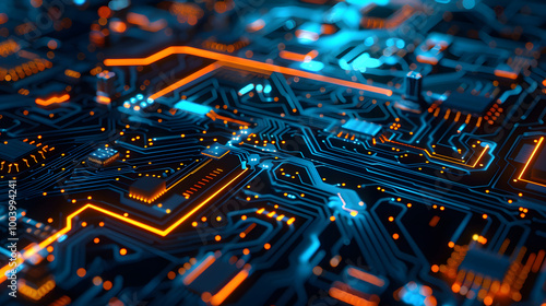 Futuristic science fiction background in artificial intelligence style. Neural network AI generated art