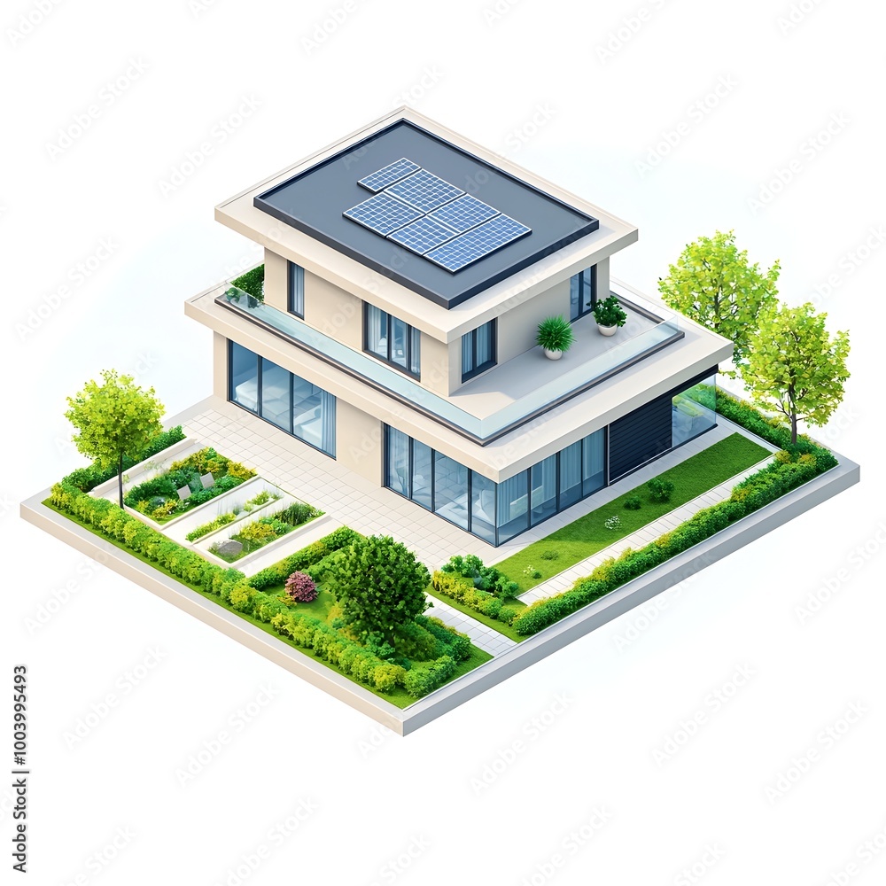 Sleek and Sustainable:A Modern Eco-Friendly Home with Lush Landscaping Sleek and Sustainable:A Modern Eco-Friendly Home with Lush Landscaping