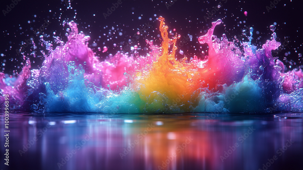 Fototapeta premium Neon Ink Splash