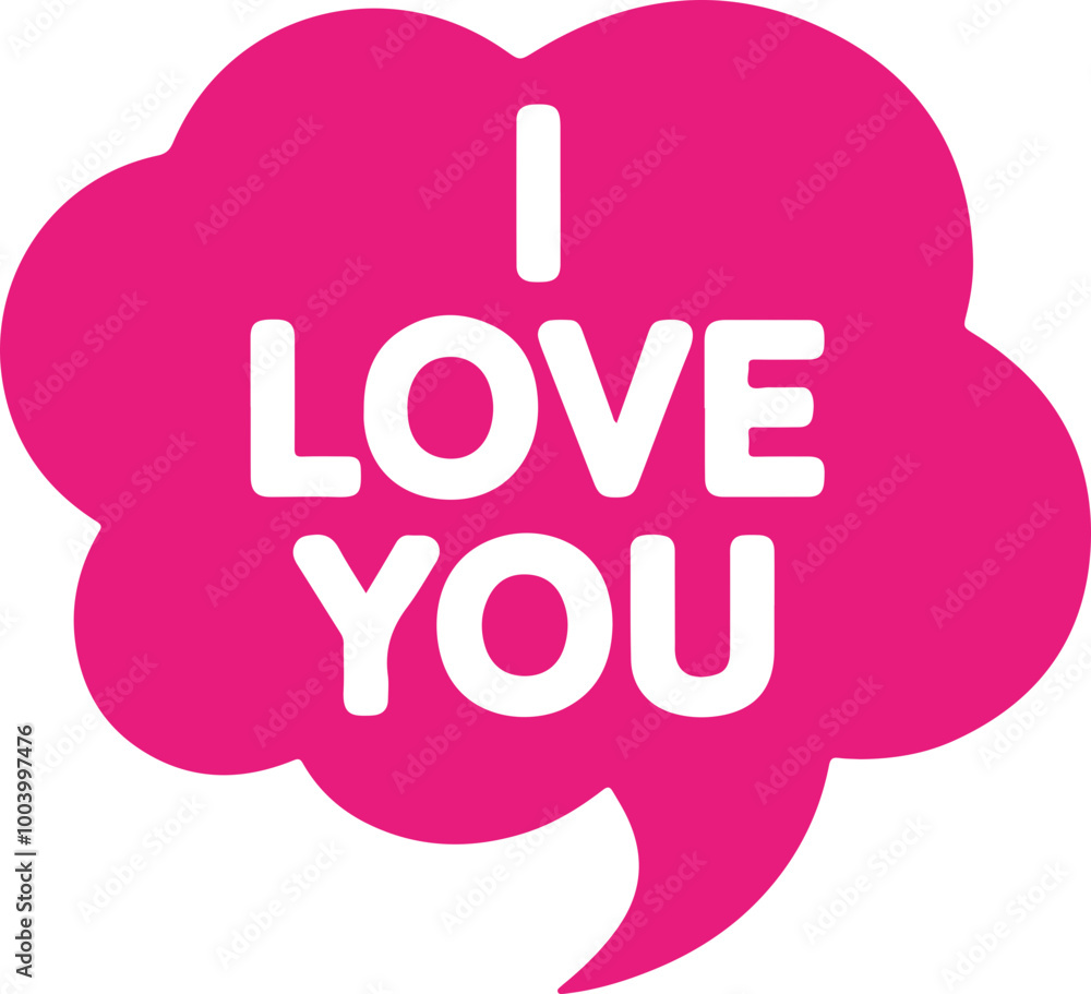 Colorful Speech Bubble with 'I Love You' Text Colorful Speech Bubble with 'I Love You' Text