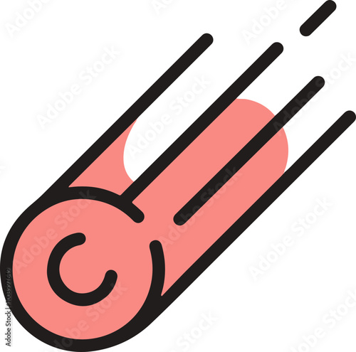 Meteor Illustration with Dynamic Motion Elements