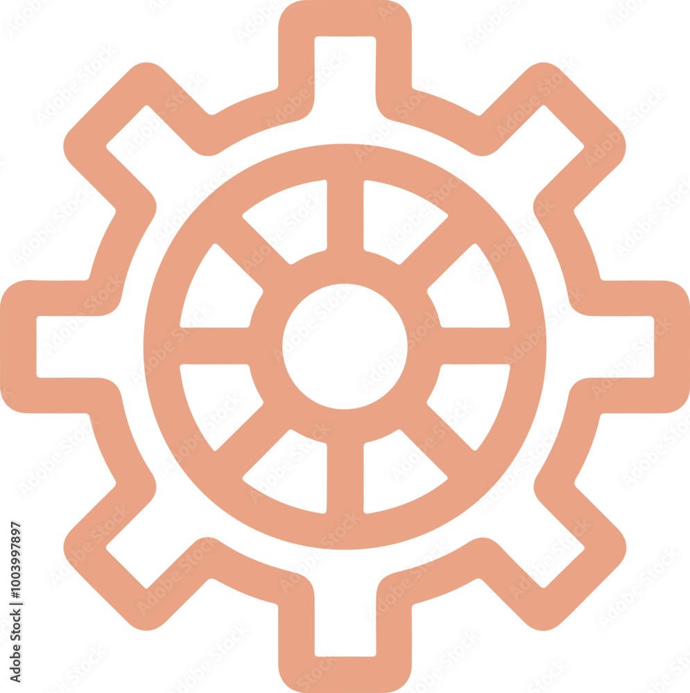 Stylized Gear Icon in Minimalist Design Stylized Gear Icon in Minimalist Design