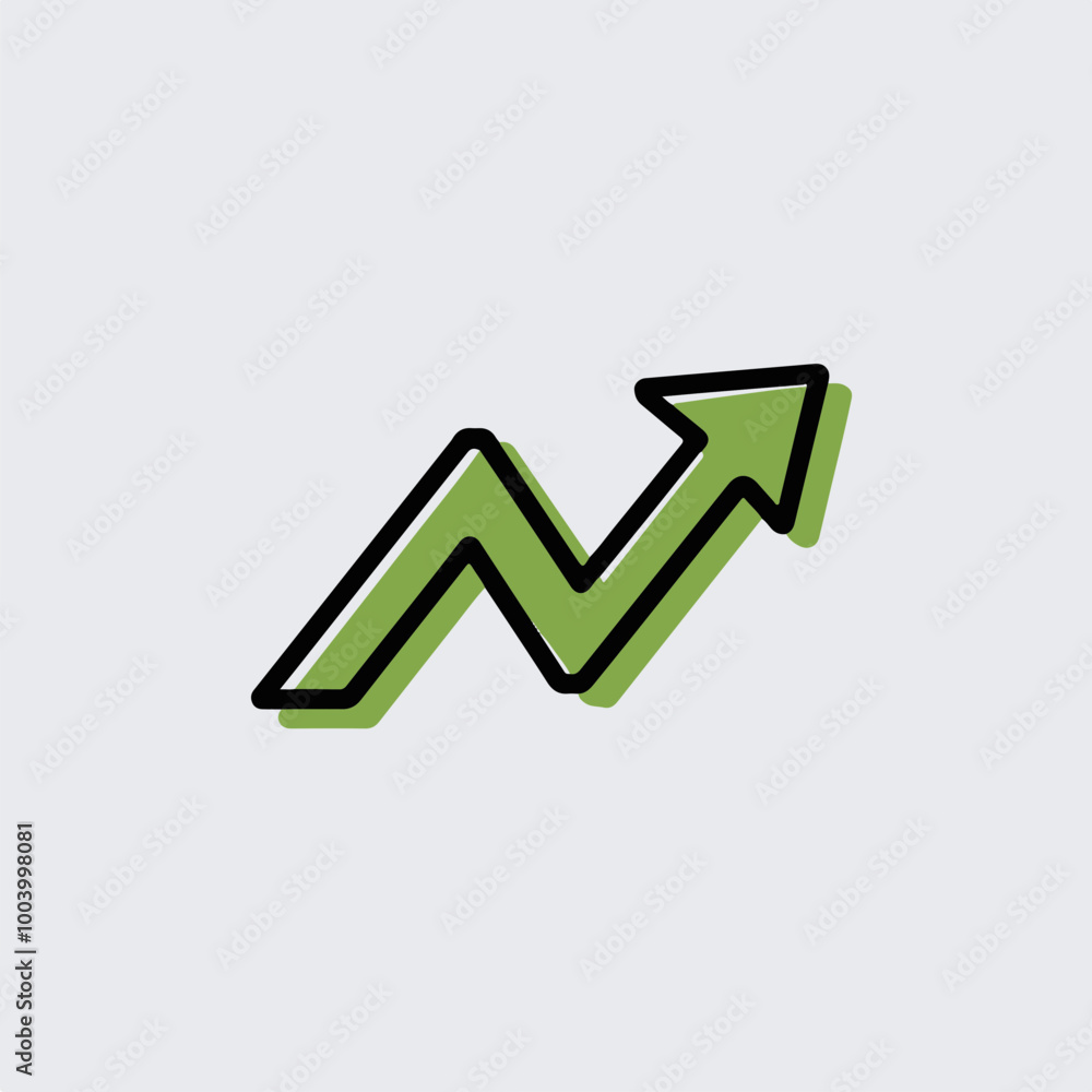Stylized Growth Arrow on Light Background Stylized Growth Arrow on Light Background