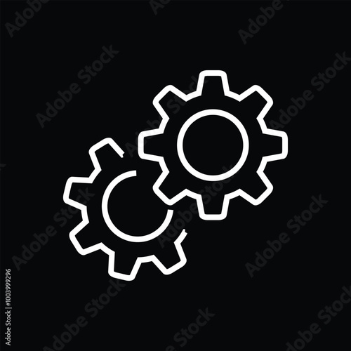 Gear icon set. Gear Settings symbol, cogwheel. Functions symbol. Settings icon vector Illustration. 