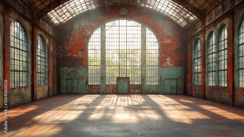 Sunbeams Through Abandoned Industrial Building