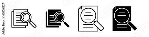  Research case study icon collection