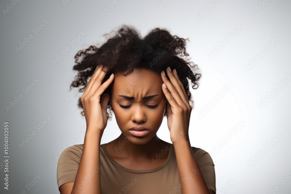 African american woman portrait worried adult. African american woman portrait worried adult.