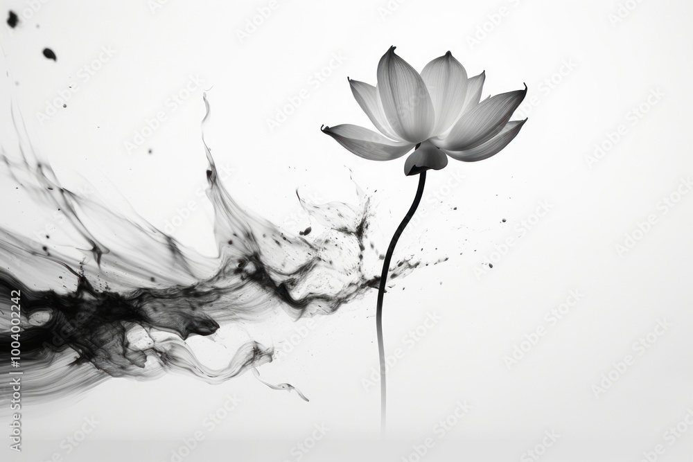 Ink lotus flower petal plant white. Ink lotus flower petal plant white.