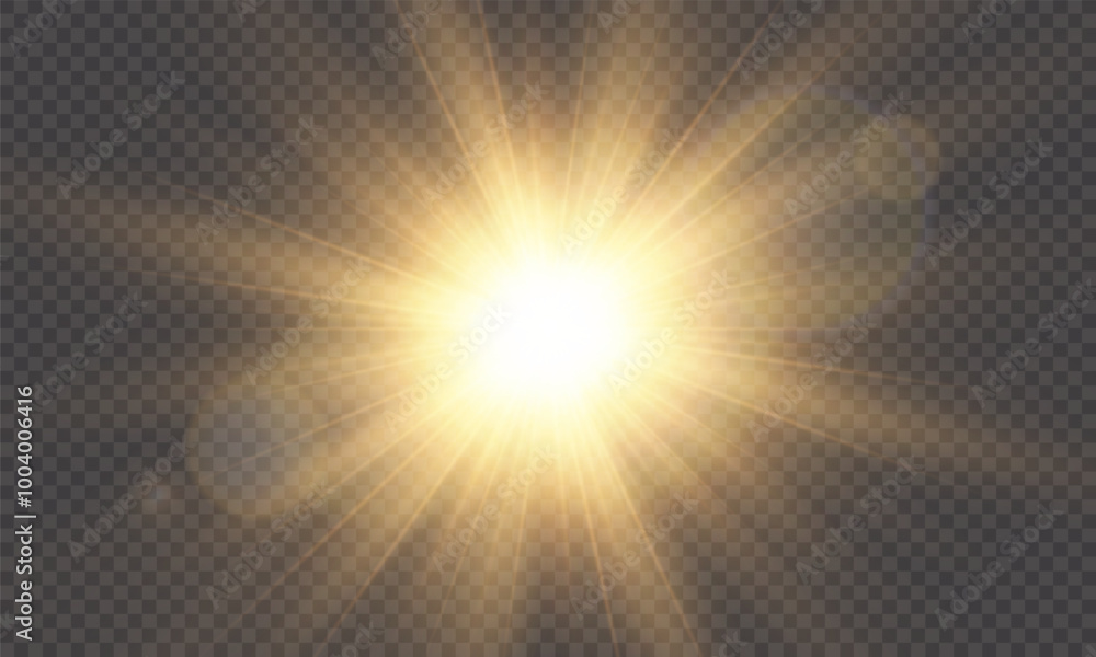 Obraz premium Vector transparent sunlight with special lens flare effect. png 