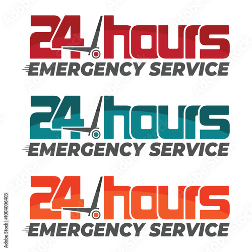 24 Hour emergency service label design