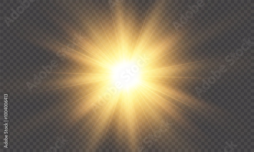 Vector transparent sunlight with special lens flare effect. png 