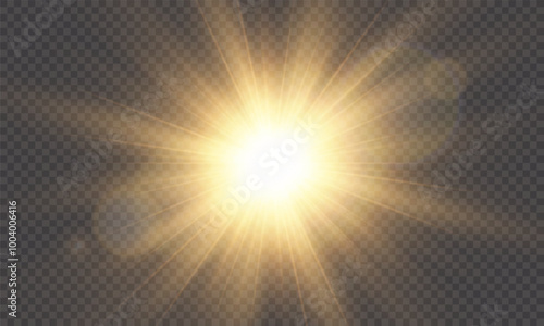 Vector transparent sunlight with special lens flare effect. png 