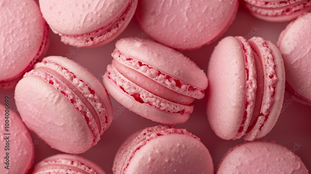 Close up of love macaron background, top view. Photorealistic high resolution macro photography for advertising or food design. Close up of love macaron background, top view. Photorealistic high resolution macro photography for advertising or food design.