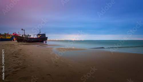 Evening panorama on the seashore