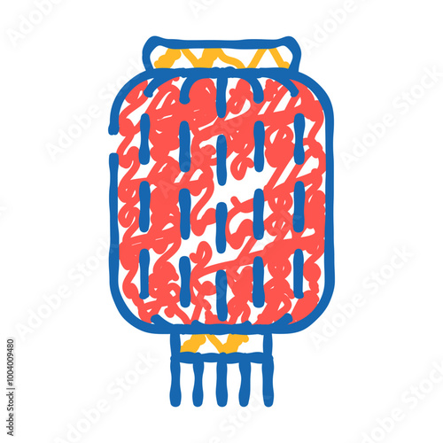 lantern chinese doodle icon sketch vector. lantern chinese sign. isolated symbol illustration