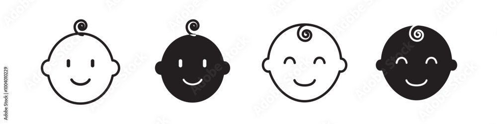 Fototapeta premium baby face icon collection
