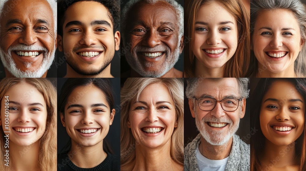 Diverse Faces of Smiling People, Headshots of Men and Women of Different Ages and Ethnicities Diverse Faces of Smiling People, Headshots of Men and Women of Different Ages and Ethnicities