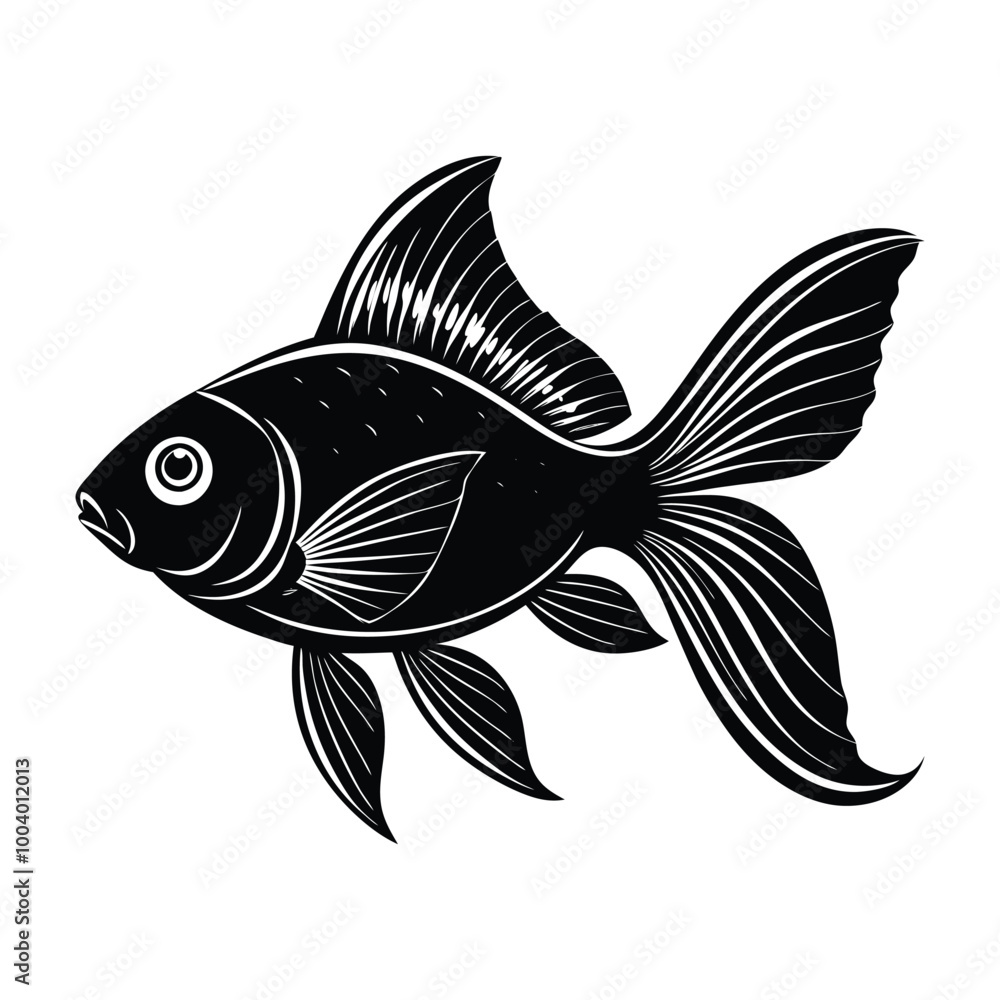 Goldfish silhouette vector Goldfish silhouette vector