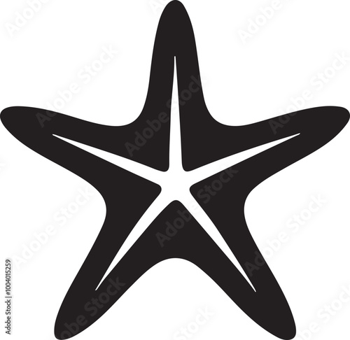 Starfish Vector Silhouette, Starfish Illustration, Starfish Art Hand Drawn Line Art, Illustration of a Starfish