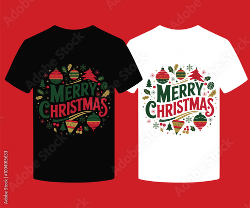 Bold and elegant typography saying  Merry Christmas tshirt design