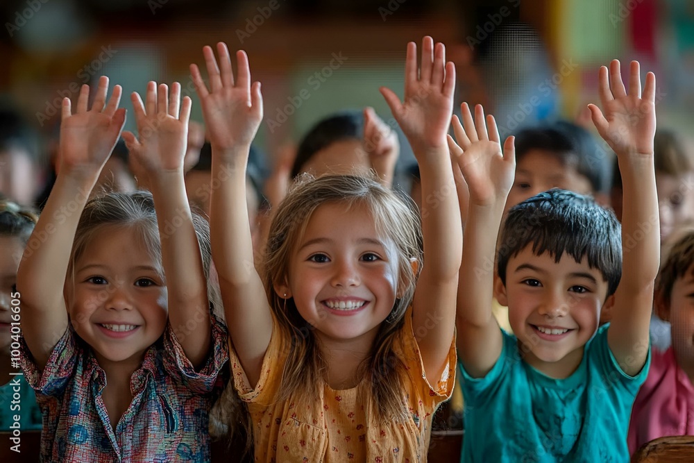 Fototapeta premium group of children holding hands