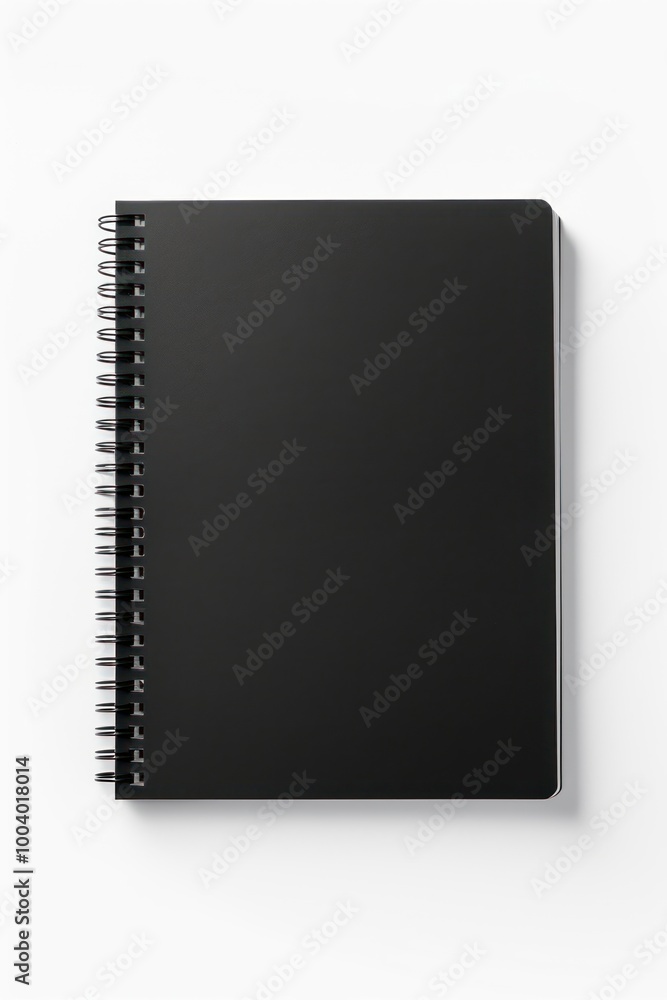 Spiral bound notebook mockup template book open white paper with black paper cover spiral diary white background. Spiral bound notebook mockup template book open white paper with black paper cover spiral diary white background.