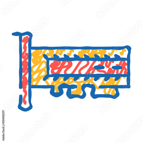 ssd computer disk doodle icon sketch vector. ssd computer disk sign. isolated symbol illustration