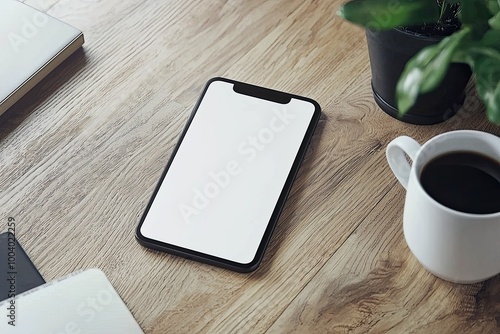 Wallpaper Mural Smartphone with blank screen placed on background surface Torontodigital.ca