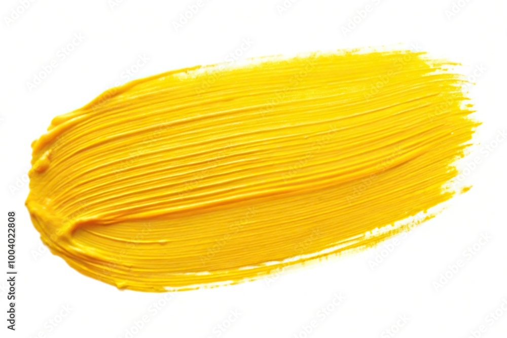 Yellow stroke of paint isolated on white background fisheye Yellow stroke of paint isolated on white background fisheye