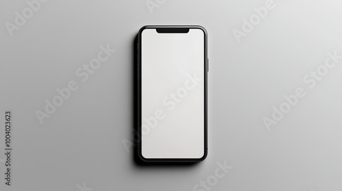 Smartphone with blank screen placed on background surface