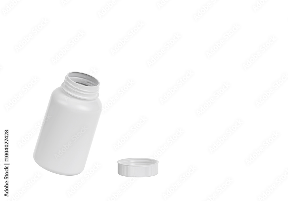Blank plastic pill bottle, transparent background Blank plastic pill bottle, transparent background