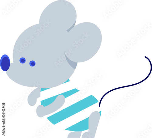 可愛くポーズを取るネズミのアイコン