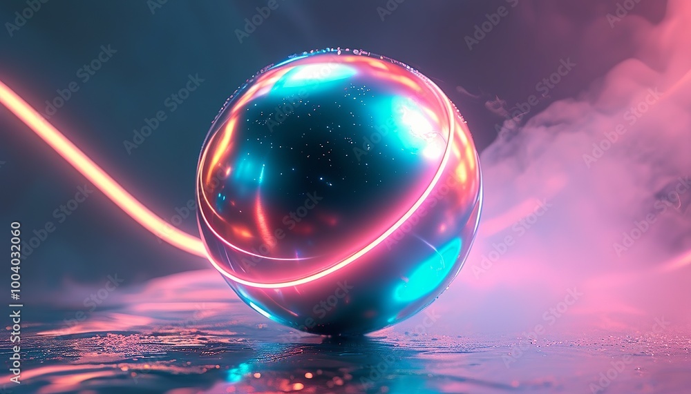 3D Abstract smooth metallic orbs hovering above a reflective surface, illuminated by soft, distant light sources. Created with generative AI technology 3D Abstract smooth metallic orbs hovering above a reflective surface, illuminated by soft, distant light sources. Created with generative AI technology