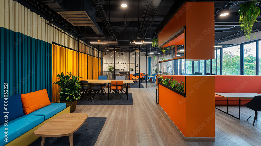 A workspace with wellness areas for mental health breaks A workspace with wellness areas for mental health breaks