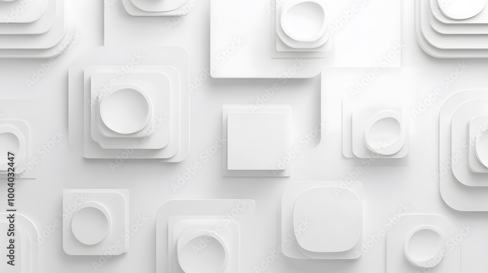 3d render, abstract white geometric background, minimal flat lay, twisted deck of square blank cards with rounded corners. 3d render, abstract white geometric background, minimal flat lay, twisted deck of square blank cards with rounded corners.