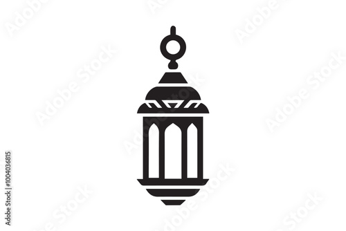 Islamic Lantern vector silhouette isolated in white background