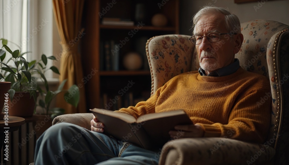 Senior Citizen Enjoying a Good Read Senior Citizen Enjoying a Good Read