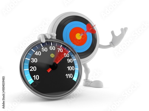 Bull's eye character with speed meter