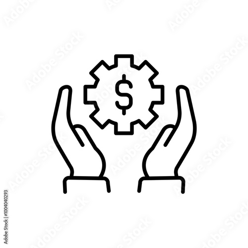 Money management outline icons, minimalist vector illustration ,simple transparent graphic element .Isolated on white background