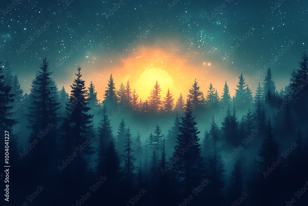 illustration featuring digital abstract technology with space for titles, layered over a forest background. Ideal for tech design concepts.
illustration featuring digital abstract technology with space for titles, layered over a forest background. Ideal for tech design concepts.