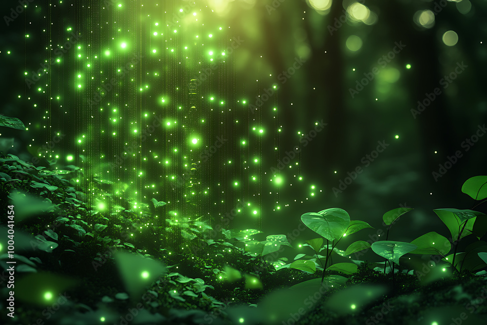 illustration featuring digital abstract technology with space for titles, layered over a forest background. Ideal for tech design concepts.
illustration featuring digital abstract technology with space for titles, layered over a forest background. Ideal for tech design concepts.