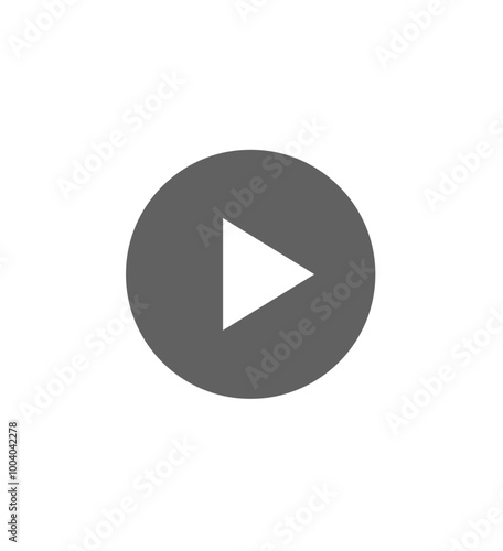 Semi-transparent black play button on transparent background. Video or music player user interface. Vector illustration. Transparent SVG file.  