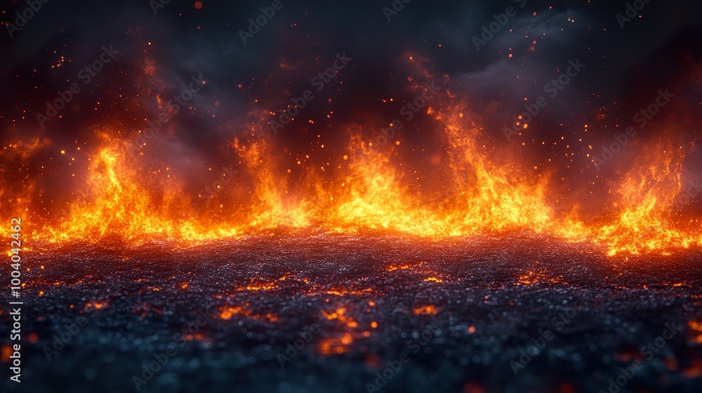 Fiery Inferno: A Dramatic Fire Background Fiery Inferno: A Dramatic Fire Background