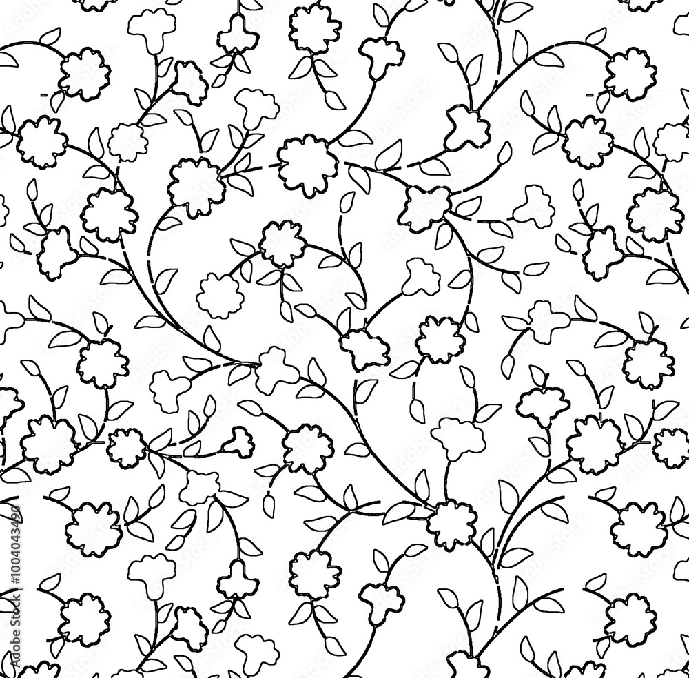 seamless gentle vector paisley print with ethnic paisley and flowers pattern, allover composition. Detailed beautiful paisleys with floral motives in black and white. seamless gentle vector paisley print with ethnic paisley and flowers pattern, allover composition. Detailed beautiful paisleys with floral motives in black and white.