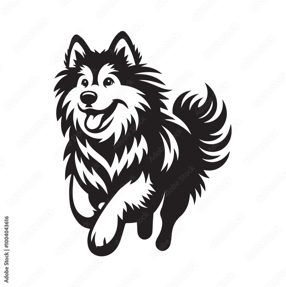 Alaskan Malamute Dog Running Vector illustration black and white
Alaskan Malamute Dog Running Vector illustration black and white