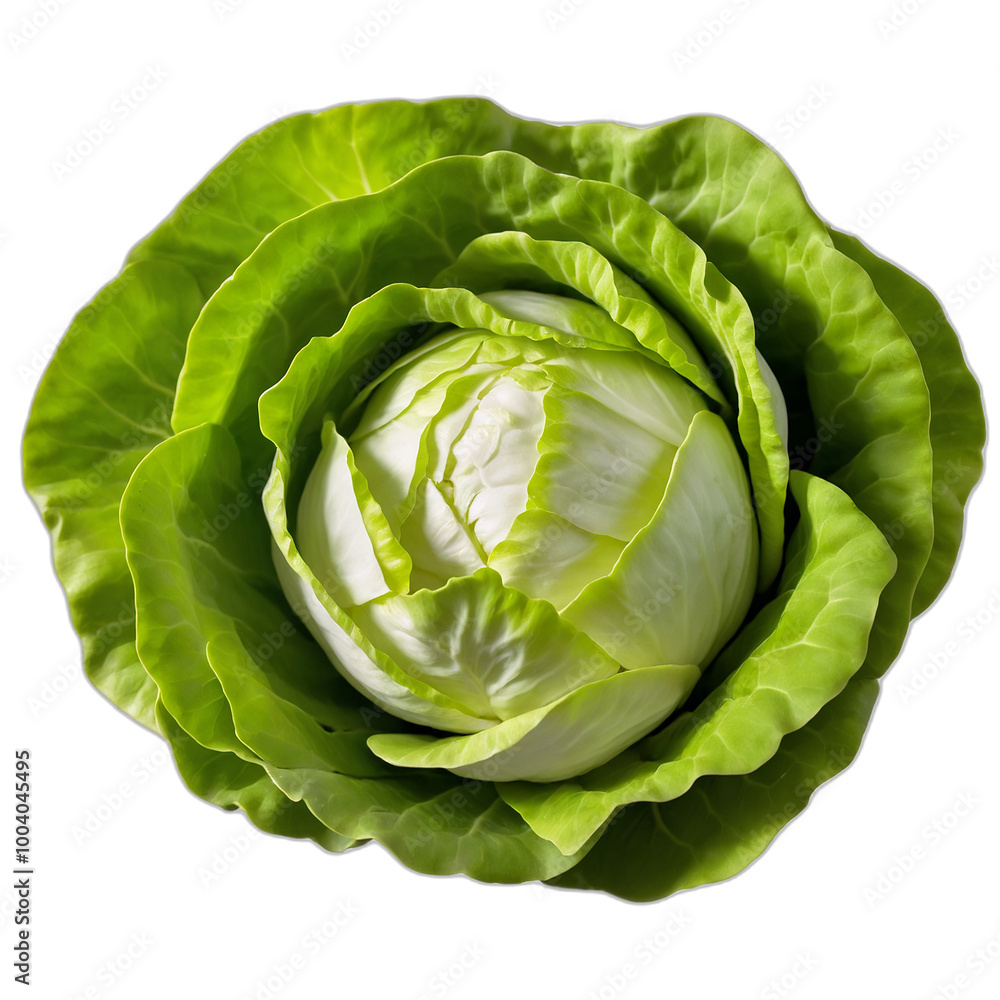 Fototapeta premium Green lettuce with transparent background