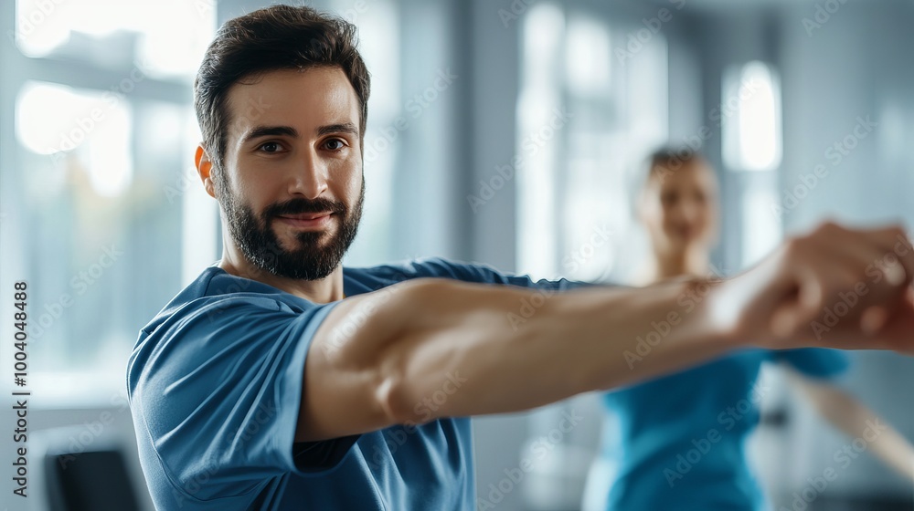 Patient Guided by Therapist in Physical Session Patient Guided by Therapist in Physical Session
