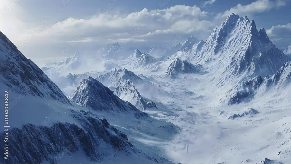 Snowy Mountain Range Landscape Snowy Mountain Range Landscape